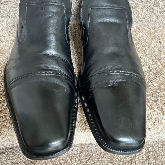 Gucci X Tom Ford Men\'s Vintage Black Leather Square-Toes Loafers. main image 7